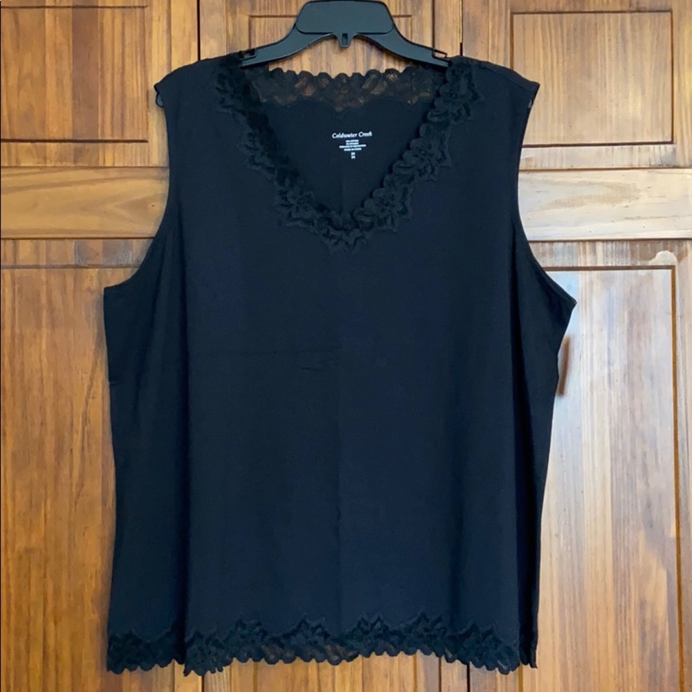 Coldwater Creek lace detailed cotton tank 3X/24